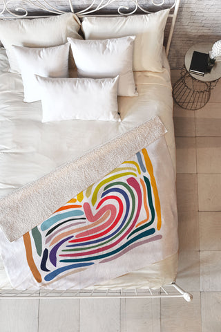 qooeea Whorl Fleece Throw Blanket