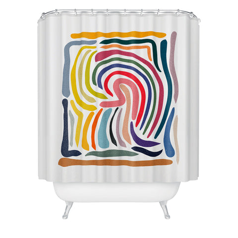 qooeea Whorl Shower Curtain