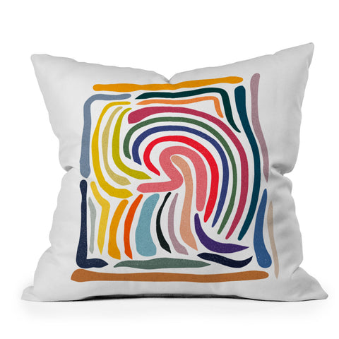 qooeea Whorl Outdoor Throw Pillow