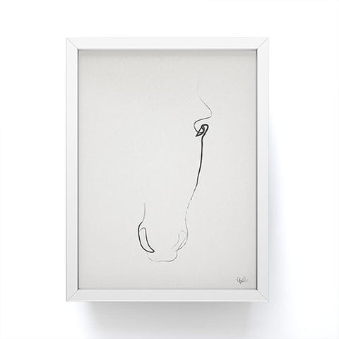 Quibe One line Horse 407 Framed Mini Art Print