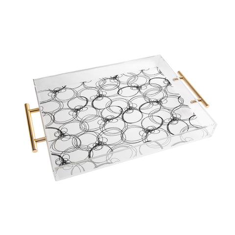 Rachael Taylor Circles White Black Acrylic Tray