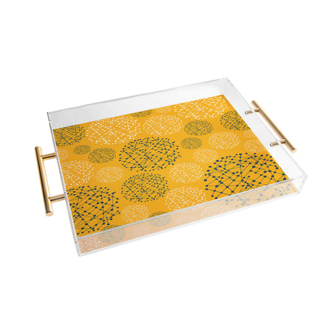 Rachael Taylor Lattice Trail Mustard and Storm Acrylic Tray