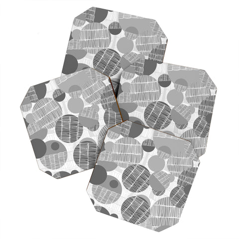 Rachael Taylor Textured Geo Gray 1 Coaster Set