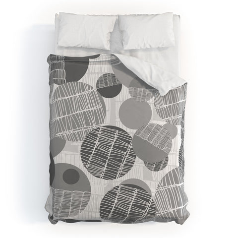 Rachael Taylor Textured Geo Gray 1 Duvet Cover