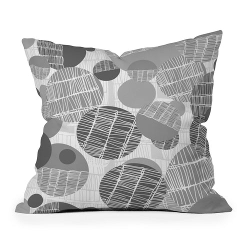 Rachael Taylor Textured Geo Gray 1 Outdoor Throw Pillow