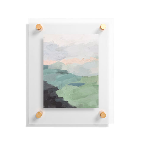 Rachel Elise Seafoam Green Mint Black Blush Floating Acrylic Print