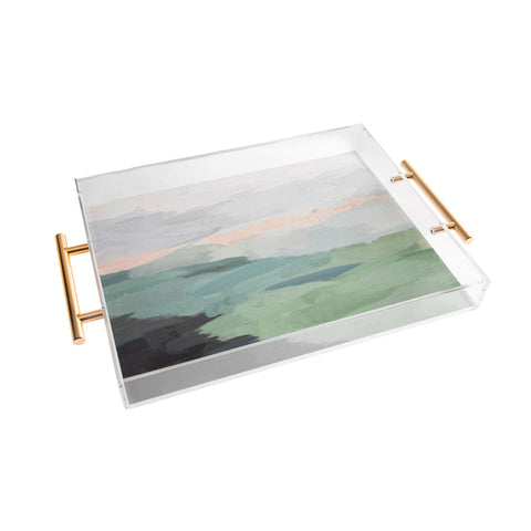 Rachel Elise Seafoam Green Mint Black Blush Acrylic Tray
