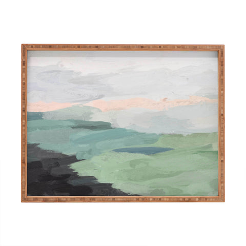 Rachel Elise Seafoam Green Mint Black Blush Rectangular Tray