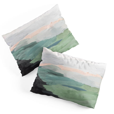 Rachel Elise Seafoam Green Mint Black Blush Pillow Shams