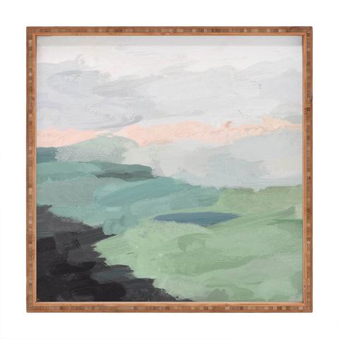 Rachel Elise Seafoam Green Mint Black Blush Square Tray