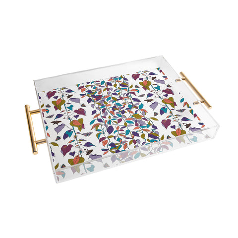 Rachelle Roberts Endless Vines White Acrylic Tray