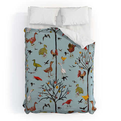 Rachelle Roberts Gathering Of The Webbed Feet Duvet Cover