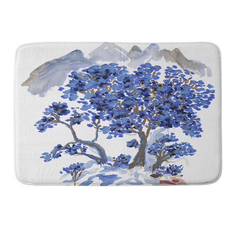 Rachelle Roberts Misty Blue Mountain Memory Foam Bath Mat