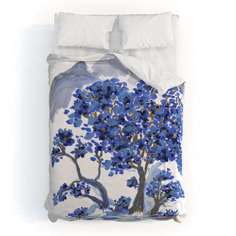Rachelle Roberts Misty Blue Mountain Duvet Cover