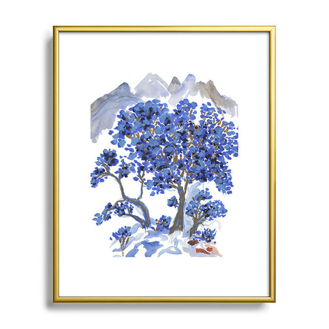 Rachelle Roberts Misty Blue Mountain Metal Framed Art Print
