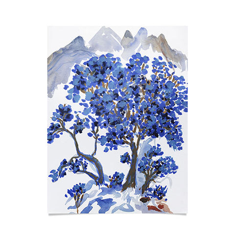 Rachelle Roberts Misty Blue Mountain Poster