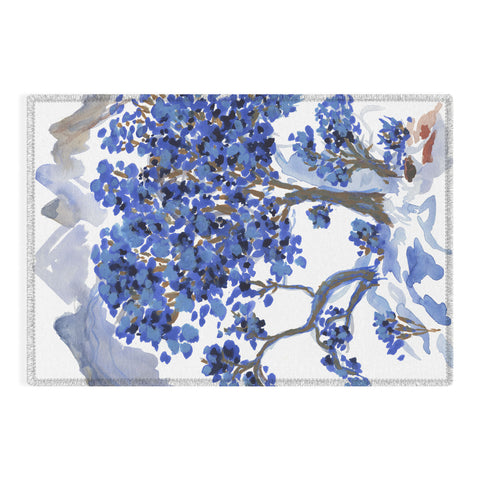 Rachelle Roberts Misty Blue Mountain Outdoor Rug
