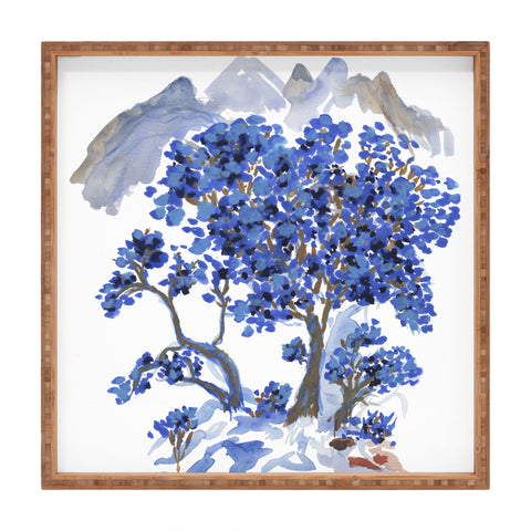 Rachelle Roberts Misty Blue Mountain Square Tray