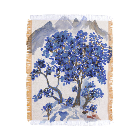 Rachelle Roberts Misty Blue Mountain Throw Blanket