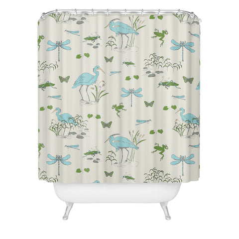 Rachelle Roberts Riverside Creatures Shower Curtain