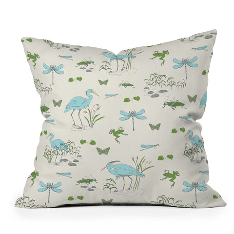 Rachelle Roberts Riverside Creatures Throw Pillow