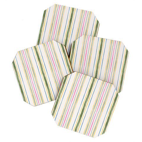 Rachelle Roberts Ticker Stripe Coaster Set