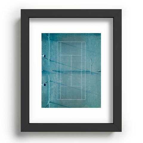 raisazwart Blue tennis court at sunrise Recessed Framing Rectangle