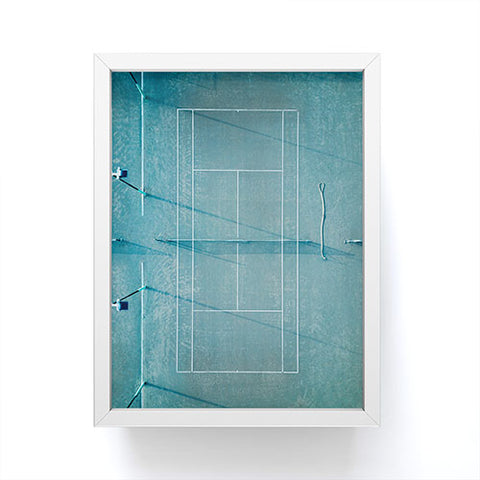 raisazwart Blue tennis court at sunrise Framed Mini Art Print