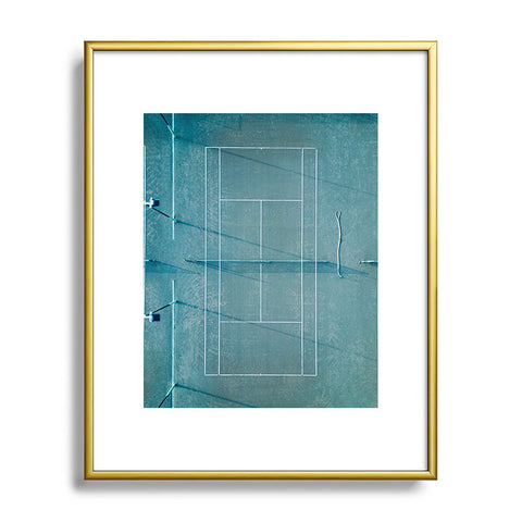 raisazwart Blue tennis court at sunrise Metal Framed Art Print Havenly