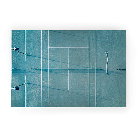 raisazwart Blue tennis court at sunrise Welcome Mat