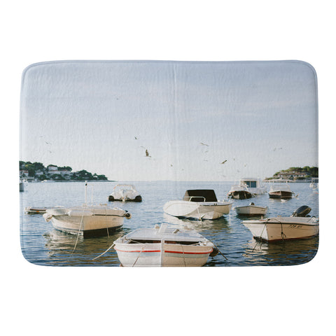 raisazwart Boats of Hvar Croatia ocean Memory Foam Bath Mat