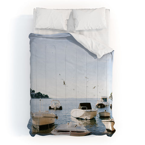 raisazwart Boats of Hvar Croatia ocean Comforter