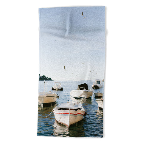 raisazwart Boats of Hvar Croatia ocean Beach Towel