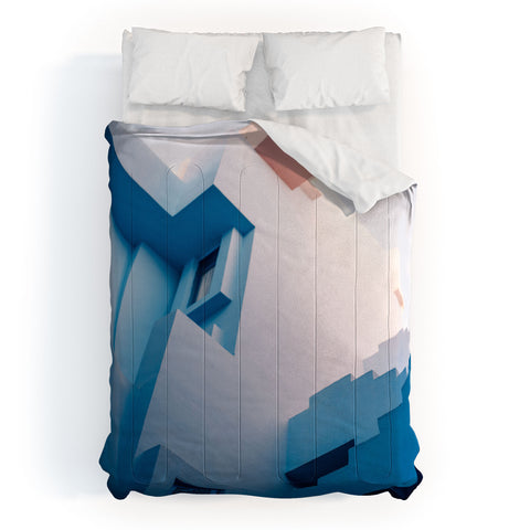 raisazwart Muralla Roja blue and pink geo Comforter