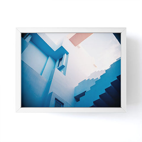 raisazwart Muralla Roja blue and pink geo Framed Mini Art Print