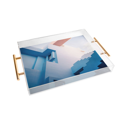 raisazwart Muralla Roja blue and pink geo Acrylic Tray