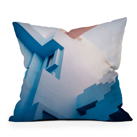 raisazwart Muralla Roja blue and pink geo Outdoor Throw Pillow