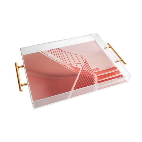 raisazwart Pink Pastel colored stairs Acrylic Tray