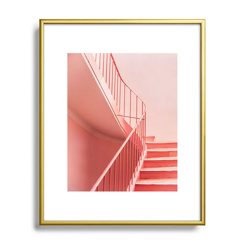 raisazwart Pink Pastel colored stairs Metal Framed Art Print