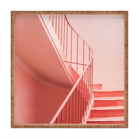 raisazwart Pink Pastel colored stairs Square Tray