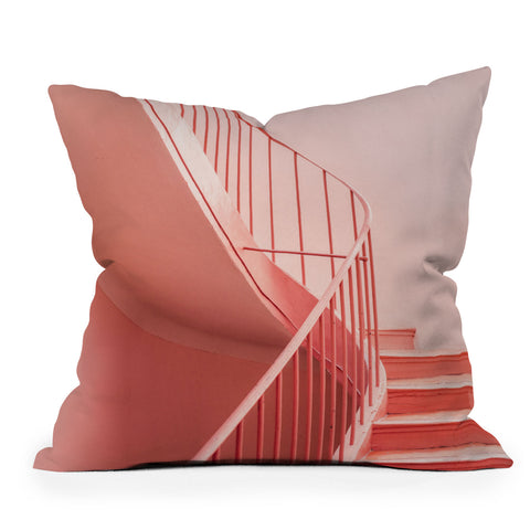 raisazwart Pink Pastel colored stairs Throw Pillow