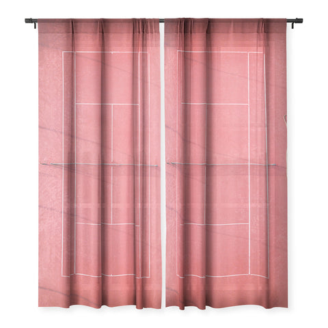 raisazwart Pink tennis court at sunrise Sheer Non Repeat