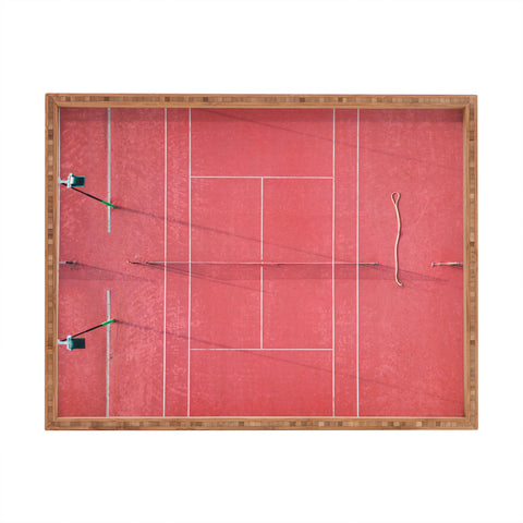 raisazwart Pink tennis court at sunrise Rectangular Tray