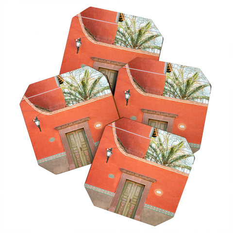 raisazwart Red and Green The San Miguel Coaster Set