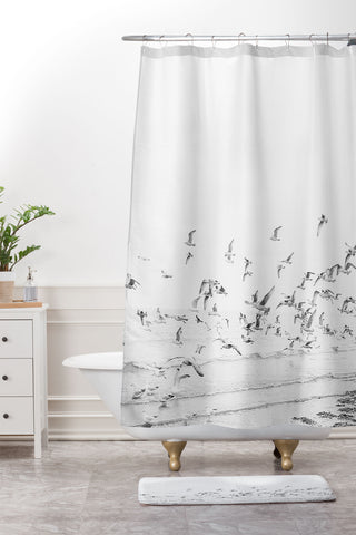 raisazwart Seagulls Coastal Shower Curtain And Mat