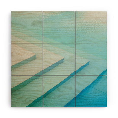 raisazwart Shades of blue Mexico pool Wood Wall Mural