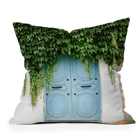 raisazwart The blue door of Montmartre Paris Outdoor Throw Pillow