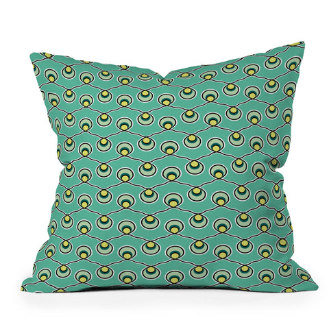 Raven Jumpo Aqua Bulbs Outdoor Throw Pillow