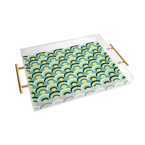 Raven Jumpo Blue Green Scallops Acrylic Tray