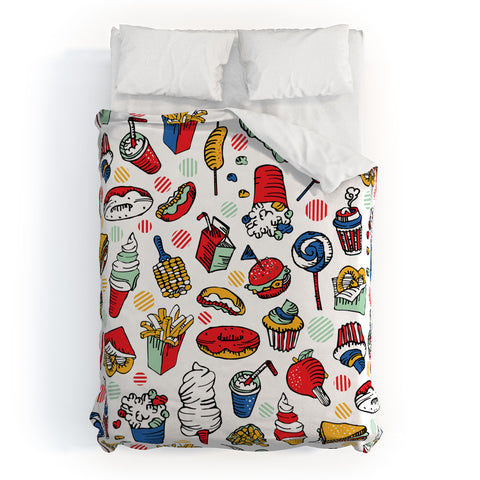 Raven Jumpo Food Fair Duvet Cover